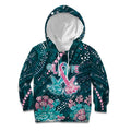 Personalised Hereditary Cancer Awareness Kid Hoodie Hope Ribbon With Aussie Teal Duncan Coral