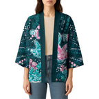 Personalised Hereditary Cancer Awareness Kimono Hope Ribbon With Aussie Teal Duncan Coral