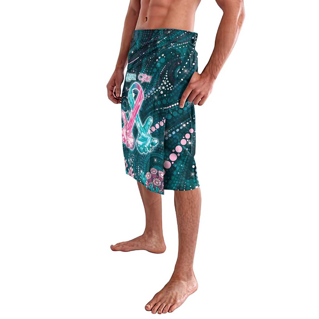 Personalised Hereditary Cancer Awareness Lavalava Hope Ribbon With Aussie Teal Duncan Coral