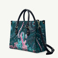 Hereditary Cancer Awareness Leather Bag Hope Ribbon With Aussie Teal Duncan Coral
