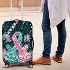 Hereditary Cancer Awareness Luggage Cover Hope Ribbon With Aussie Teal Duncan Coral