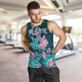 Personalised Hereditary Cancer Awareness Men Tank Top Hope Ribbon With Aussie Teal Duncan Coral