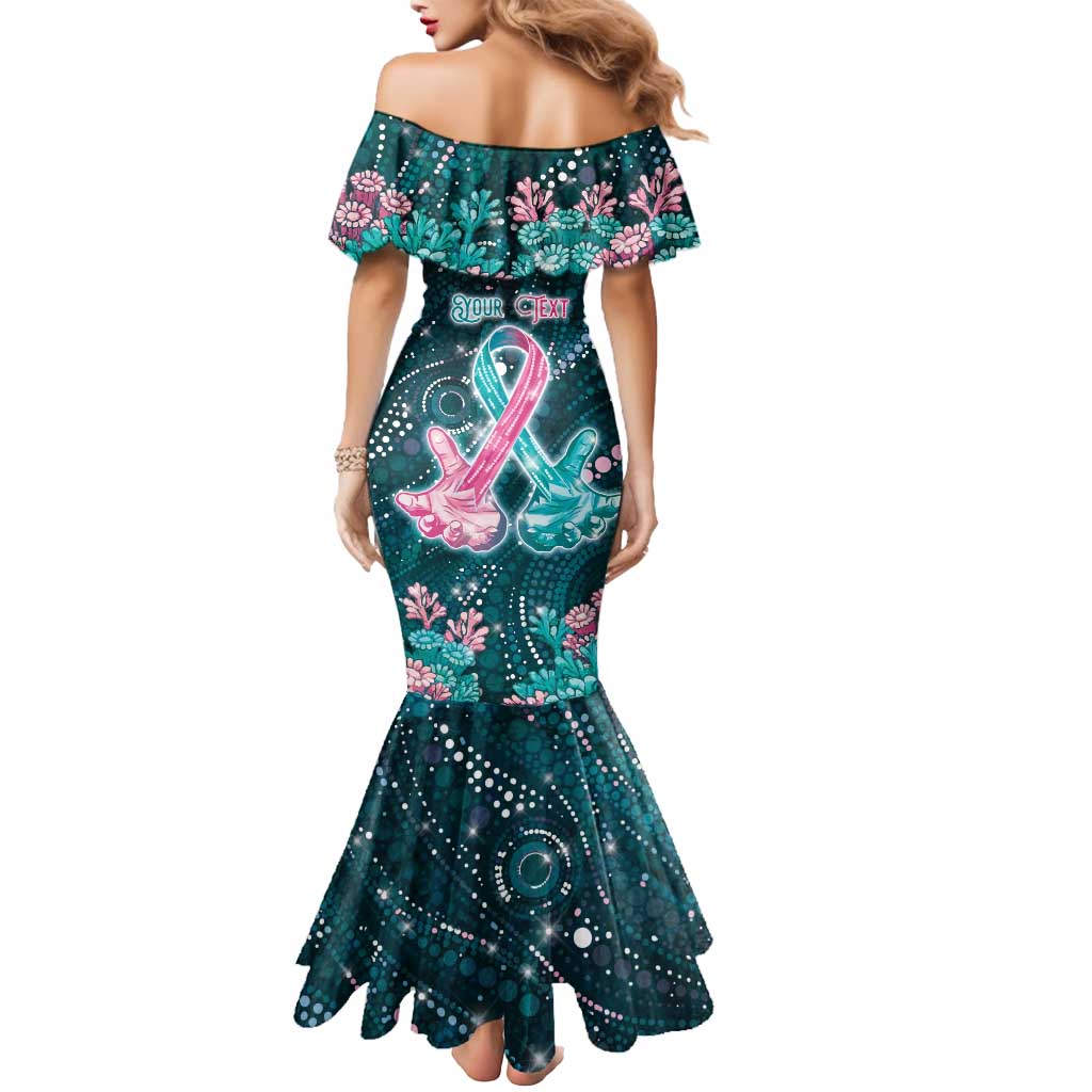 Personalised Hereditary Cancer Awareness Mermaid Dress Hope Ribbon With Aussie Teal Duncan Coral