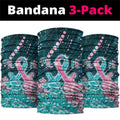 Hereditary Cancer Awareness Neck Gaiter Hope Ribbon With Aussie Teal Duncan Coral