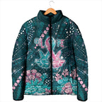 Personalised Hereditary Cancer Awareness Padded Jacket Hope Ribbon With Aussie Teal Duncan Coral