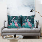 Hereditary Cancer Awareness Pillow Cover Hope Ribbon With Aussie Teal Duncan Coral