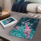 Hereditary Cancer Awareness Puzzle Hope Ribbon With Aussie Teal Duncan Coral