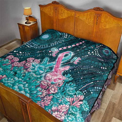 Hereditary Cancer Awareness Quilt Hope Ribbon With Aussie Teal Duncan Coral