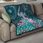 Hereditary Cancer Awareness Quilt Hope Ribbon With Aussie Teal Duncan Coral