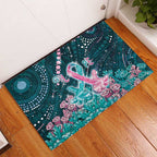 Hereditary Cancer Awareness Rubber Doormat Hope Ribbon With Aussie Teal Duncan Coral