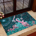 Hereditary Cancer Awareness Rubber Doormat Hope Ribbon With Aussie Teal Duncan Coral