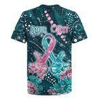 Personalised Hereditary Cancer Awareness Rugby Jersey Hope Ribbon With Aussie Teal Duncan Coral