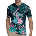 Personalised Hereditary Cancer Awareness Rugby Jersey Hope Ribbon With Aussie Teal Duncan Coral