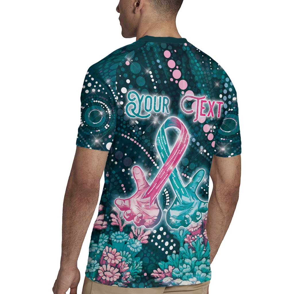 Personalised Hereditary Cancer Awareness Rugby Jersey Hope Ribbon With Aussie Teal Duncan Coral