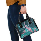 Hereditary Cancer Awareness Shoulder Handbag Hope Ribbon With Aussie Teal Duncan Coral