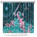 Hereditary Cancer Awareness Shower Curtain Hope Ribbon With Aussie Teal Duncan Coral