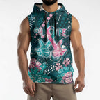 Personalised Hereditary Cancer Awareness Sleeveless Hoodie Hope Ribbon With Aussie Teal Duncan Coral