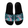Hereditary Cancer Awareness Slide Sandals Hope Ribbon With Aussie Teal Duncan Coral