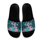 Hereditary Cancer Awareness Slide Sandals Hope Ribbon With Aussie Teal Duncan Coral