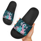 Hereditary Cancer Awareness Slide Sandals Hope Ribbon With Aussie Teal Duncan Coral