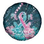 Hereditary Cancer Awareness Spare Tire Cover Hope Ribbon With Aussie Teal Duncan Coral