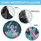 Hereditary Cancer Awareness Spare Tire Cover Hope Ribbon With Aussie Teal Duncan Coral