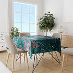 Hereditary Cancer Awareness Tablecloth Hope Ribbon With Aussie Teal Duncan Coral