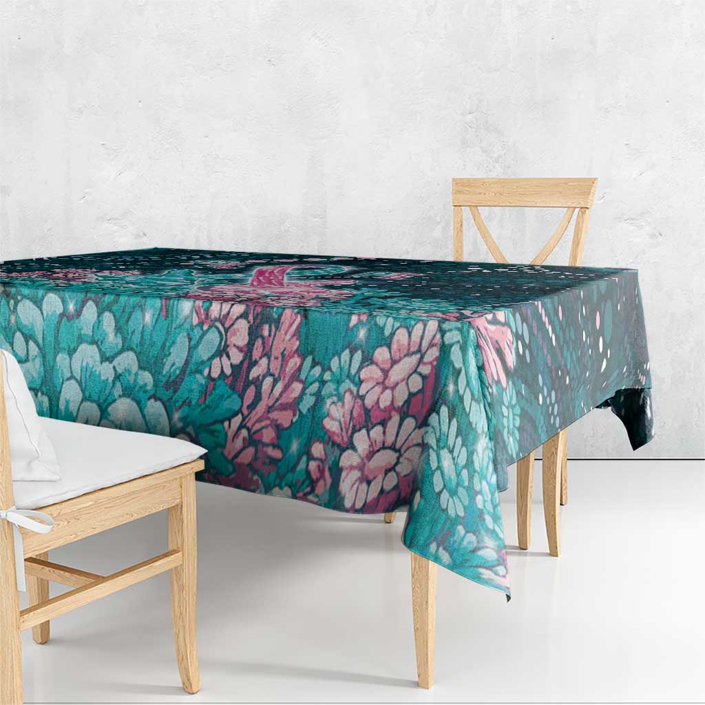 Hereditary Cancer Awareness Tablecloth Hope Ribbon With Aussie Teal Duncan Coral