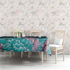 Hereditary Cancer Awareness Tablecloth Hope Ribbon With Aussie Teal Duncan Coral