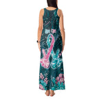 Personalised Hereditary Cancer Awareness Tank Maxi Dress Hope Ribbon With Aussie Teal Duncan Coral