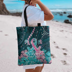 Hereditary Cancer Awareness Tote Bag Hope Ribbon With Aussie Teal Duncan Coral