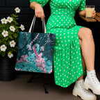 Hereditary Cancer Awareness Tote Bag Hope Ribbon With Aussie Teal Duncan Coral