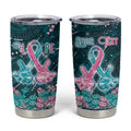 Personalised Hereditary Cancer Awareness Tumbler Cup Hope Ribbon With Aussie Teal Duncan Coral