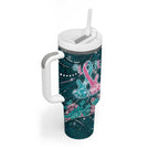 Personalised Hereditary Cancer Awareness Tumbler With Handle Hope Ribbon With Aussie Teal Duncan Coral