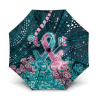 Hereditary Cancer Awareness Umbrella Hope Ribbon With Aussie Teal Duncan Coral