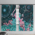 Hereditary Cancer Awareness Window Curtain Hope Ribbon With Aussie Teal Duncan Coral
