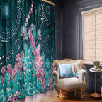 Hereditary Cancer Awareness Window Curtain Hope Ribbon With Aussie Teal Duncan Coral