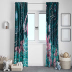 Hereditary Cancer Awareness Window Curtain Hope Ribbon With Aussie Teal Duncan Coral