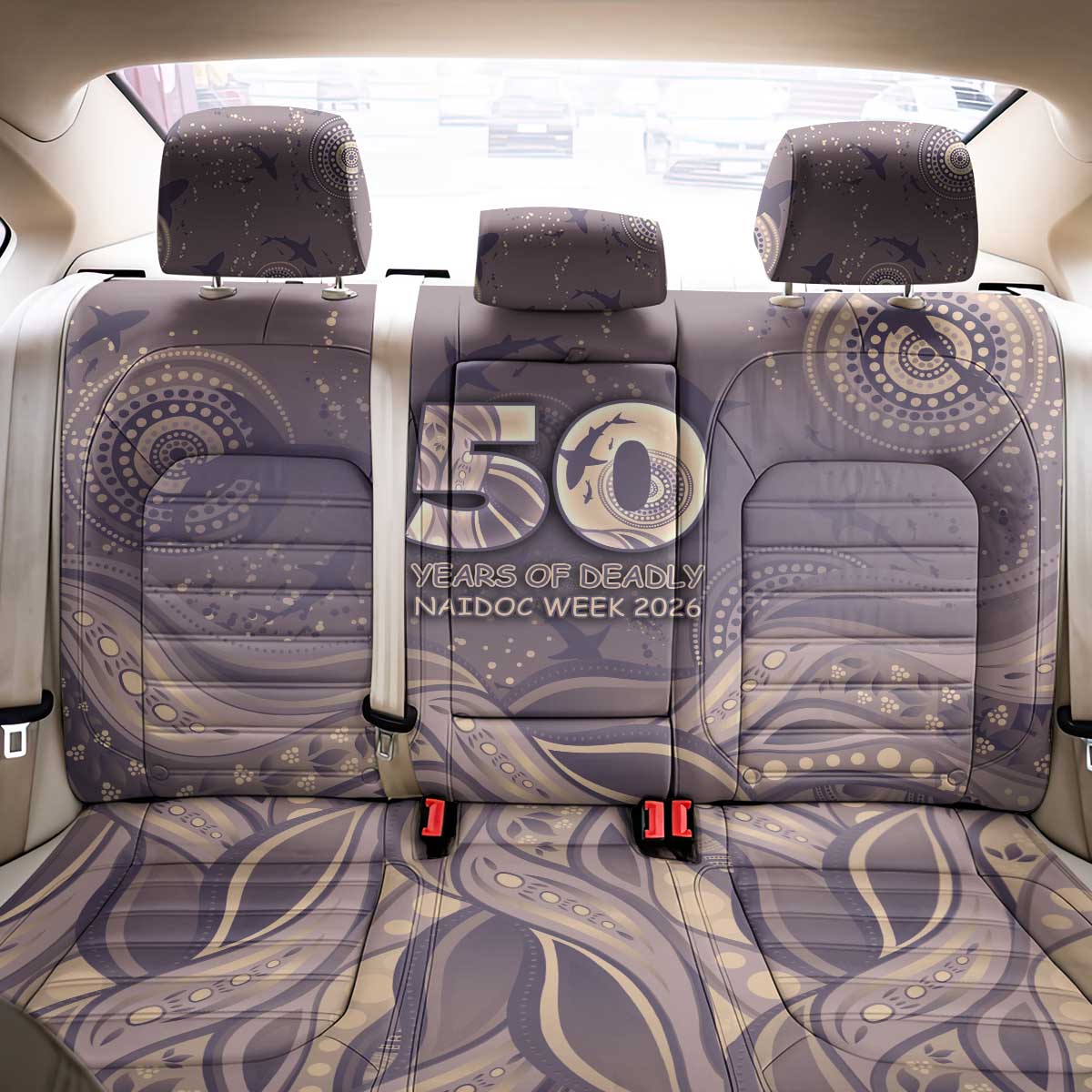 NAIDOC Week 2026 Back Car Seat Cover Shark Pattern Coastal Style