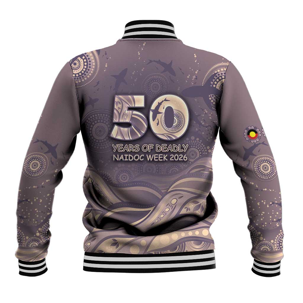 Personalised NAIDOC Week 2026 Baseball Jacket Shark Pattern Coastal Style