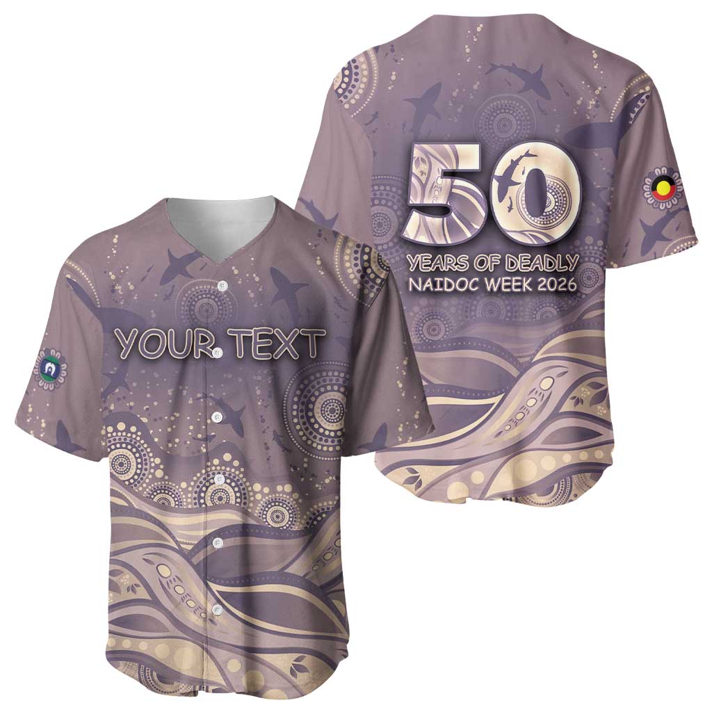 Personalised NAIDOC Week 2026 Baseball Jersey Shark Pattern Coastal Style