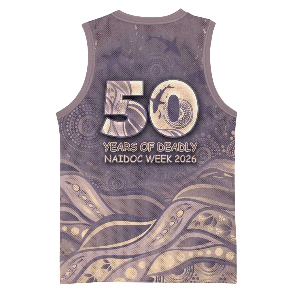 Personalised NAIDOC Week 2026 Basketball Jersey Shark Pattern Coastal Style