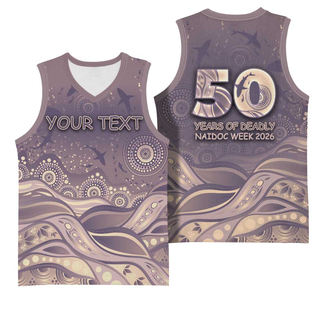 Personalised NAIDOC Week 2026 Basketball Jersey Shark Pattern Coastal Style