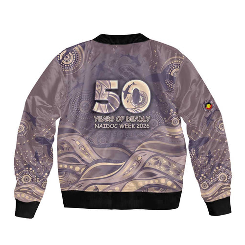 Personalised NAIDOC Week 2026 Bomber Jacket Shark Pattern Coastal Style