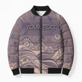 Personalised NAIDOC Week 2026 Bomber Puffer Jacket Shark Pattern Coastal Style