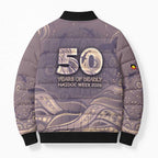 Personalised NAIDOC Week 2026 Bomber Puffer Jacket Shark Pattern Coastal Style
