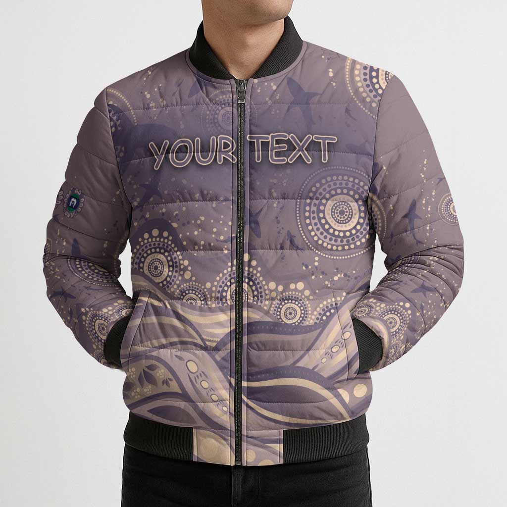 Personalised NAIDOC Week 2026 Bomber Puffer Jacket Shark Pattern Coastal Style