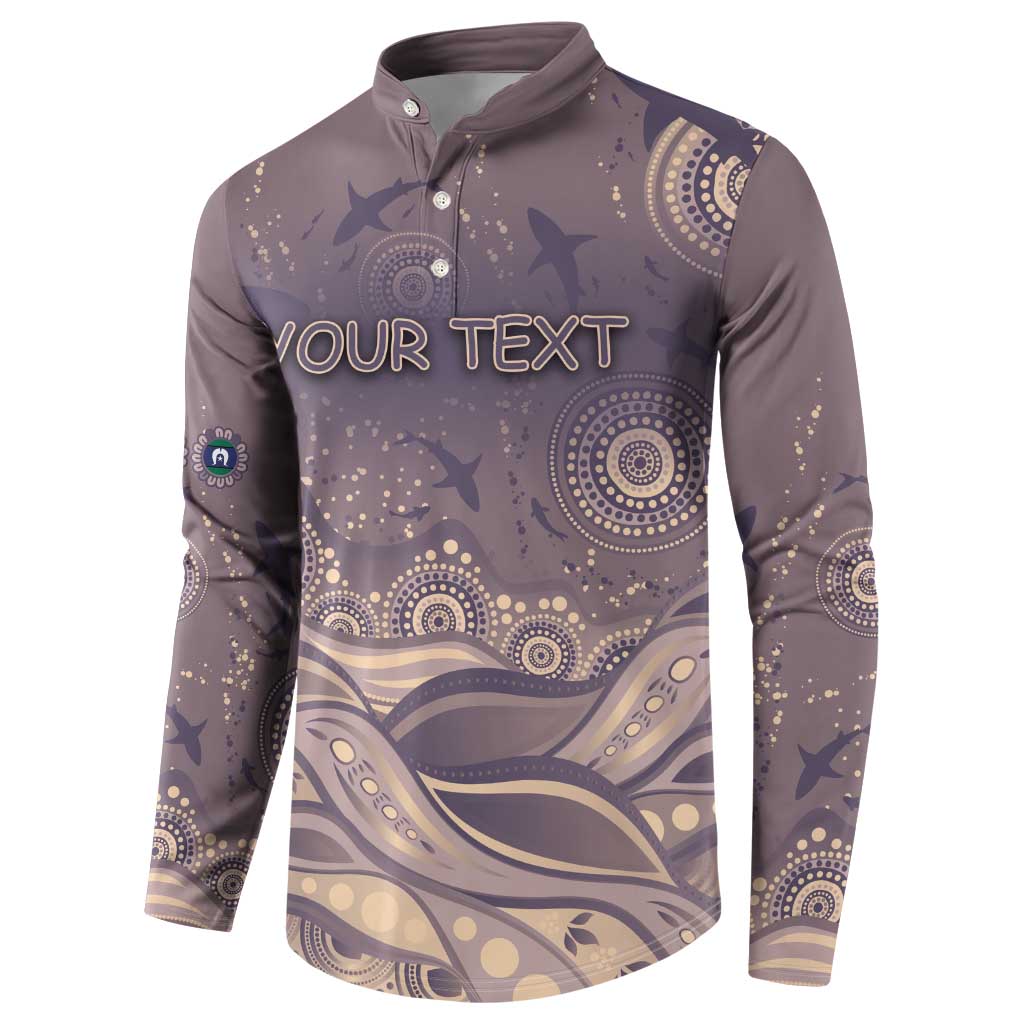 Personalised NAIDOC Week 2026 Button Sweatshirt Shark Pattern Coastal Style