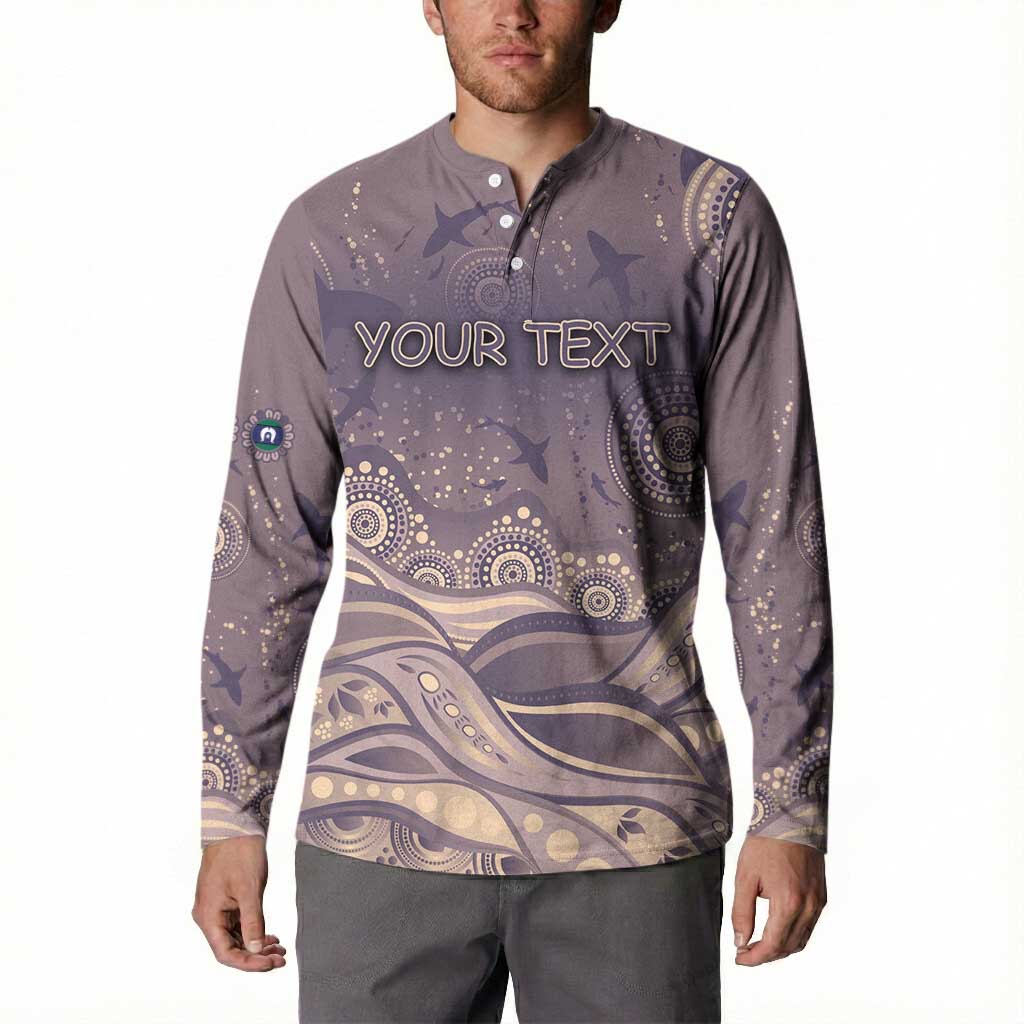 Personalised NAIDOC Week 2026 Button Sweatshirt Shark Pattern Coastal Style