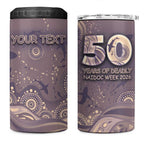 Personalised NAIDOC Week 2026 4 in 1 Can Cooler Tumbler Shark Pattern Coastal Style